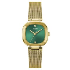 GUESS GUGW0768L2 PIRLANTALI ALTIN KAPLAMA YEŞİL KADRAN HASIR KADIN KOL SAATİ