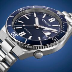 CITIZEN NJ0230-59L PİLSİZ OTOMATİK SAFİR CAM ÇELİK ERKEK KOL SAATİ