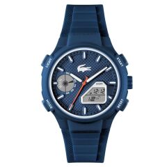 LACOSTE LAC2011370 LACİVERT SİLİKON KORDON ANALOG/DİJİTAL ERKEK KOL SAATİ