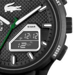 LACOSTE LAC2011365 SİYAH SİLİKON KORDON ANALOG/DİJİTAL ERKEK KOL SAATİ