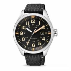 CITIZEN ECO-DRIVE AW5000-24E PİLSİZ SOLAR SİYAH TEKSTİL KORDON ERKEK KOL SAATİ