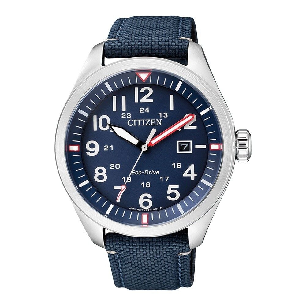 CITIZEN ECO-DRIVE AW5000-16L PİLSİZ SOLAR LACİVERT TEKSTİL KORDON ERKEK KOL SAATİ
