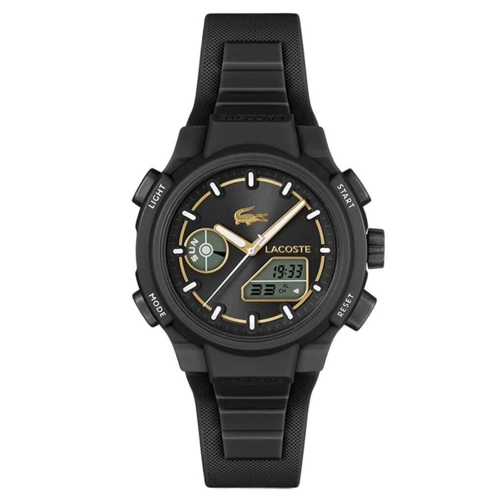 LACOSTE LAC2001434 SİYAH SİLİKON KORDON ANALOG/DİJİTAL KADIN KOL SAATİ