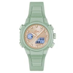 LACOSTE LAC2001433 YEŞİL SİLİKON KORDON ANALOG/DİJİTAL KADIN KOL SAATİ