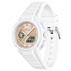 LACOSTE LAC2001430 BEYAZ SİLİKON KORDON ANALOG/DİJİTAL KADIN KOL SAATİ