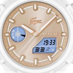 LACOSTE LAC2001430 BEYAZ SİLİKON KORDON ANALOG/DİJİTAL KADIN KOL SAATİ