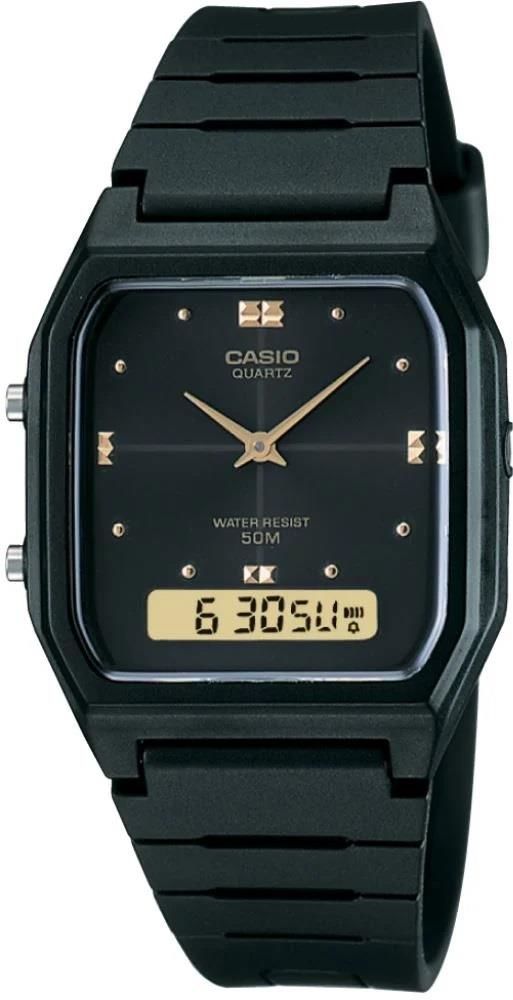 CASIO AW-48HE-1AVDF SİYAH SİLİKON KORDON ANALOG-DİJİTAL ERKEK KOL SAATİ
