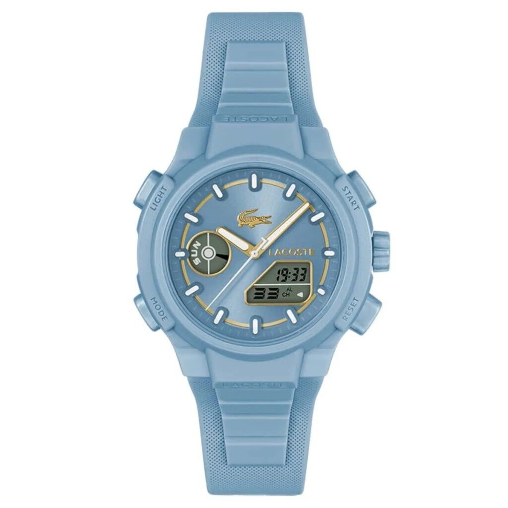 LACOSTE LAC2001431 MAVİ SİLİKON KORDON ANALOG/DİJİTAL KADIN KOL SAATİ