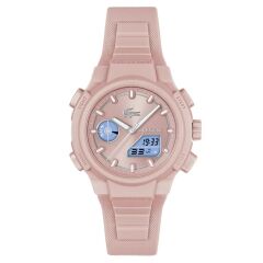 LACOSTE LAC2001429 PEMBE SİLİKON KORDON ANALOG/DİJİTAL KADIN KOL SAATİ