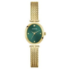 GUESS GUGW0935L2 PIRLANTALI ALTIN KAPLAMA YEŞİL KADRAN OVAL KADIN KOL SAATİ