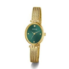 GUESS GUGW0935L2 PIRLANTALI ALTIN KAPLAMA YEŞİL KADRAN OVAL KADIN KOL SAATİ