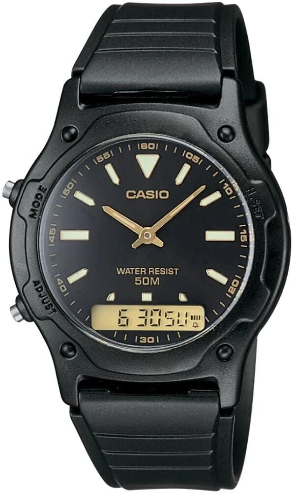 CASIO AW-49HE-1AVDF SİYAH SİLİKON KORDON ANALOG/DİJİTAL ERKEK KOL SAATİ