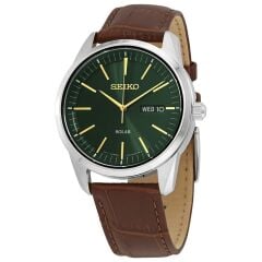 SEIKO SNKE529 PİLSİZ SOLAR ENERJİLİ YEŞİL KADRAN SAFİR CAM DERİ KORDON ERKEK KOL SAATİ