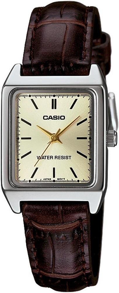CASIO LTP-V007L-9EUDF KAHVERENGİ DERİ KORDON KARE KADIN KOL SAATİ