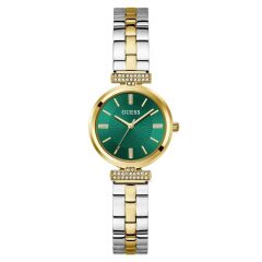 GUESS GUGW0762L6 ALTIN KAPLAMA YEŞİL KADRAN TAŞLI KADIN KOL SAATİ