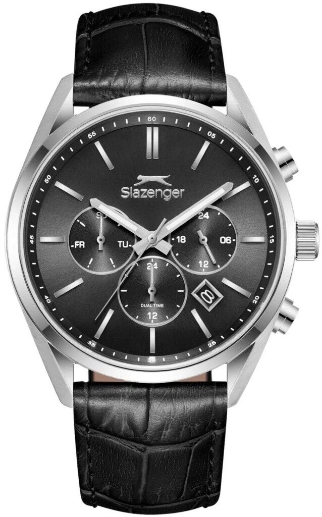SLAZENGER SL.09.2494.2.01 SİYAH DERİ KORDON ERKEK KOL SAATİ
