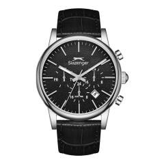 SLAZENGER SL.09.2481.2.02 SİYAH DERİ KORDON ERKEK KOL SAATİ