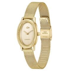 LACOSTE LAC2001453 ALTIN KAPLAMA HASIR KORDON OVAL KADIN KOL SAATİ