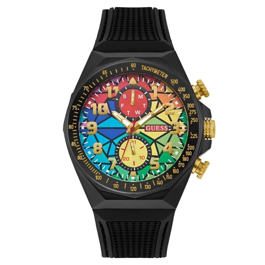 GUESS GUGW0902G3 SİYAH SİLİKON KORDON ERKEK KOL SAATİ