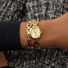 GUESS GUGW0940L2 ALTIN KAPLAMA OVAL KADIN KOL SAATİ