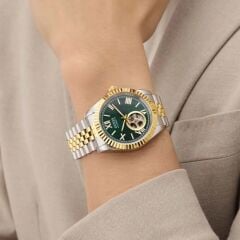 GUESS GUGW0984G4 PİLSİZ OTOMATİK YEŞİL KADRAN ALTIN KAPLAMA ERKEK KOL SAATİ