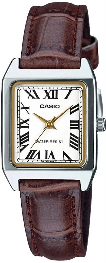 CASIO LTP-V007L-7B2UDF KAHVERENGİ DERİ KORDON ROMA RAKAMLI KARE KADIN KOL SAATİ