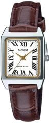 CASIO LTP-V007L-7B2UDF KAHVERENGİ DERİ KORDON ROMA RAKAMLI KARE KADIN KOL SAATİ
