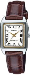 CASIO LTP-V007L-7B2UDF KAHVERENGİ DERİ KORDON ROMA RAKAMLI KARE KADIN KOL SAATİ