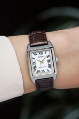 CASIO LTP-V007L-7B2UDF KAHVERENGİ DERİ KORDON ROMA RAKAMLI KARE KADIN KOL SAATİ