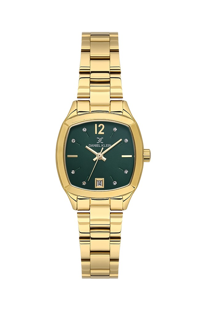 DANIEL KLEIN DK102-DK.1.13912-5 ALTIN KAPLAMA YEŞİL KADRAN KARE KADIN KOL SAATİ