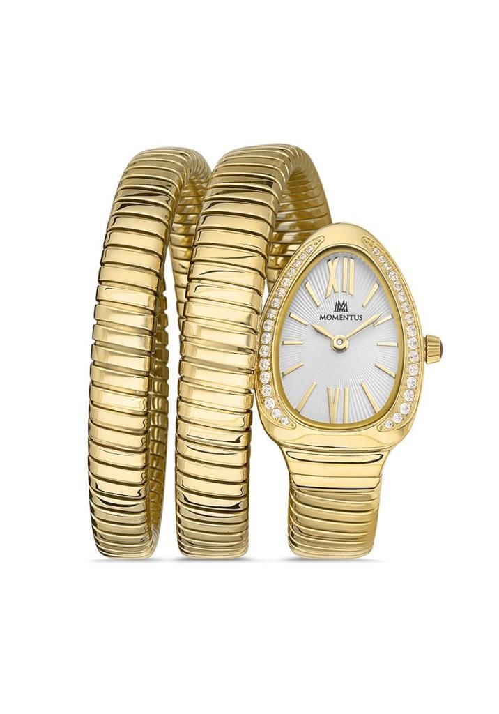 MOMENTUS SS256G-02SG ALTIN KAPLAMA TAŞLI KADIN KOL SAATİ