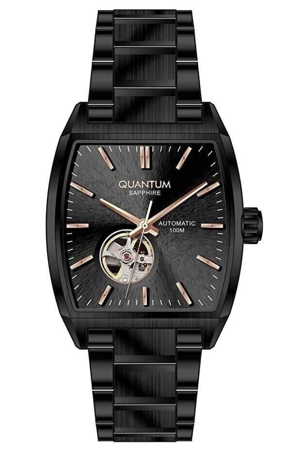 QUANTUM QMG1226.650 SİYAH İYON KAPLAMA PİLSİZ OTOMATİK SAFİR CAM ERKEK KOL SAATİ