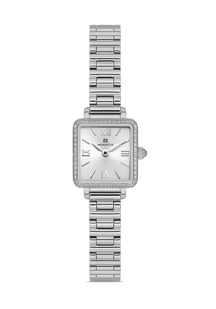 MOMENTUS SS402S-02SS ÇELİK KARE TAŞLI KADIN KOL SAATİ