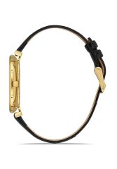 HISLON CL119G-03BG İNCE SLIM KLASİK SİYAH DERİ KORDON SAFİR CAM ERKEK KOL SAATİ