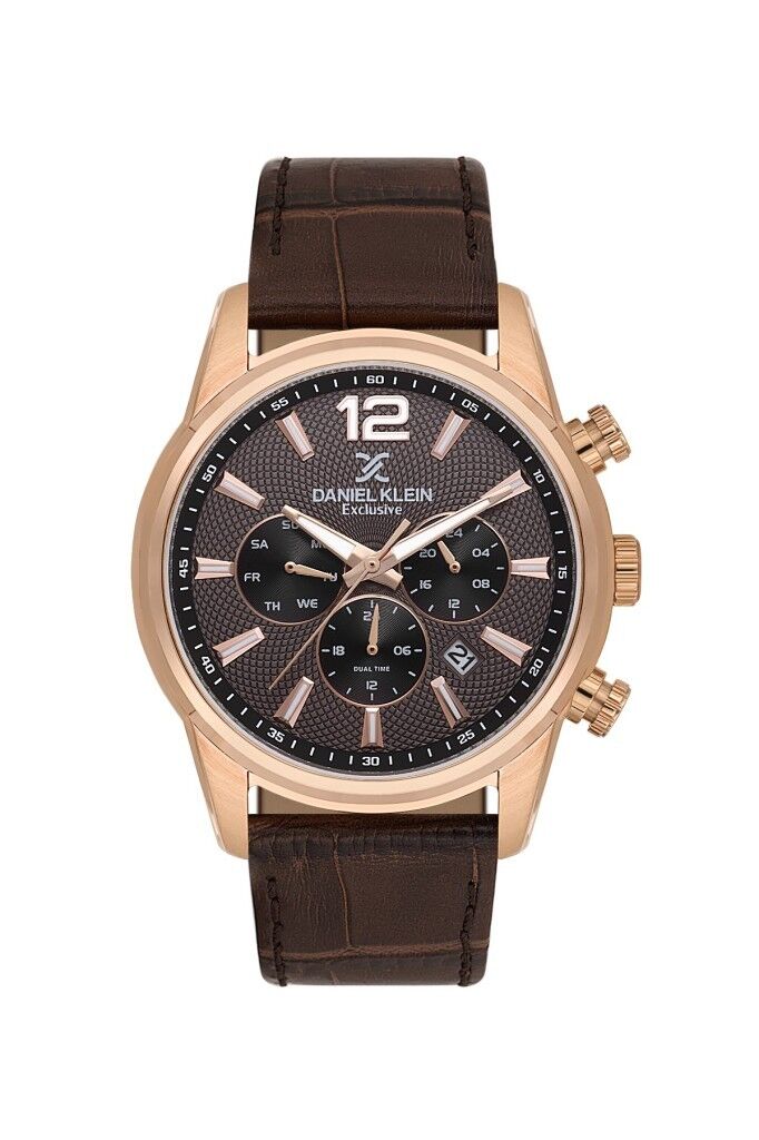 DANIEL KLEIN DK.1.14063-4 KAHVERENGİ DERİ KORDON ERKEK KOL SAATİ