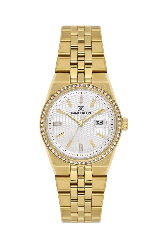 DANIEL KLEIN DK.13.10124-2 ALTIN KAPLAMA TAŞLI KADIN KOL SAATİ
