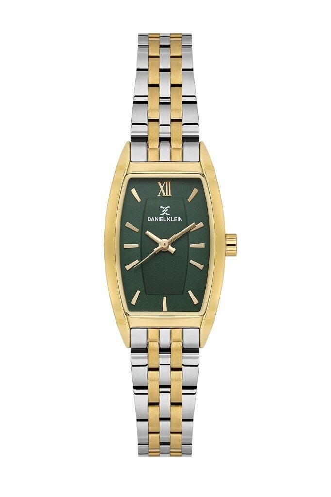 DANIEL KLEIN DK.1.14107-7 ALTIN KAPLAMA YEŞİL KADRAN DİKDÖRTGEN KADIN KOL SAATİ