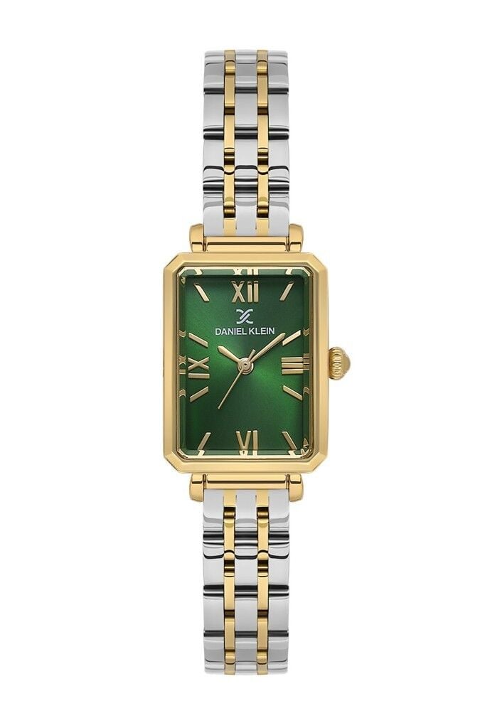 DANIEL KLEIN DK.1.13934-5 ALTIN KAPLAMA YEŞİL KADRAN DİKDÖRTGEN KADIN KOL SAATİ