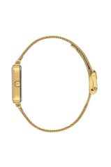 DANIEL KLEIN DKE.1.10969-2 ALTIN KAPLAMA YEŞİL KADRAN DİKDÖRTGEN HASIR KORDON TAŞLI KADIN KOL SAATİ