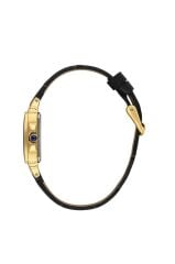 DANIEL KLEIN DKE.1.10815-2 SİYAH DERİ KORDON ALTIN KAPLAMA ROMA RAKAMLI KARE KADIN KOL SAATİ