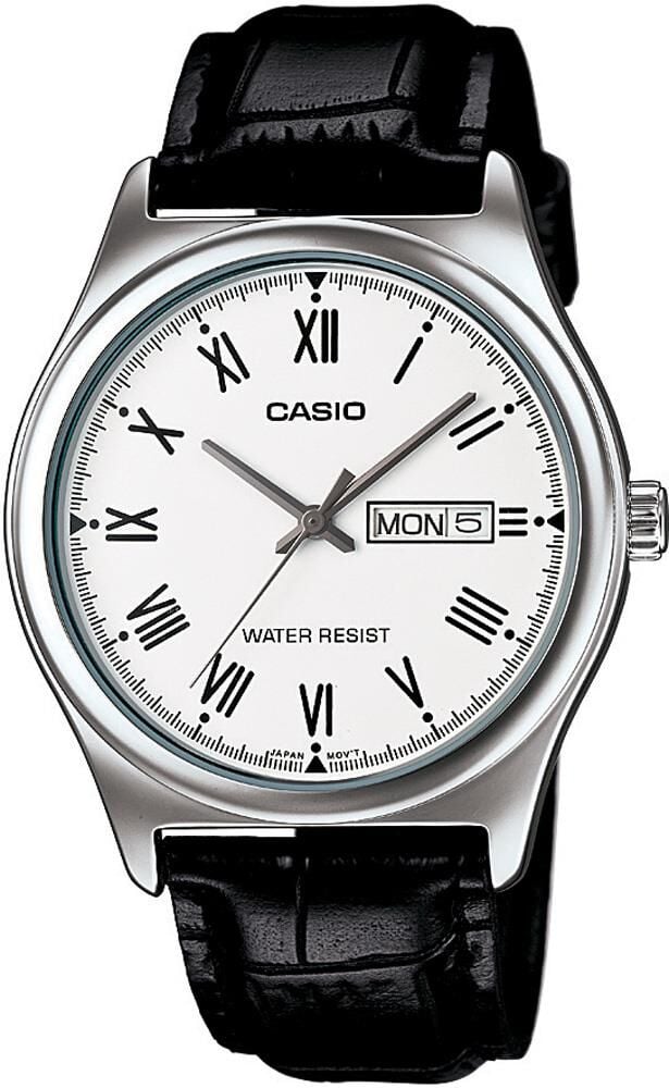 CASIO MTP-V006L-7BUDF SİYAH DERİ KORDON ROMA RAKAMLI ERKEK KOL SAATİ