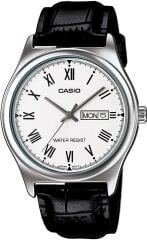 CASIO MTP-V006L-7BUDF SİYAH DERİ KORDON ROMA RAKAMLI ERKEK KOL SAATİ