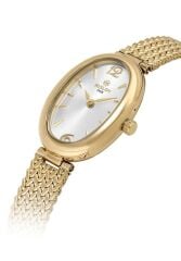 HISLON QL184G-02SG ALTIN KAPLAMA HASIR KORDON OVAL KADIN KOL SAATİ