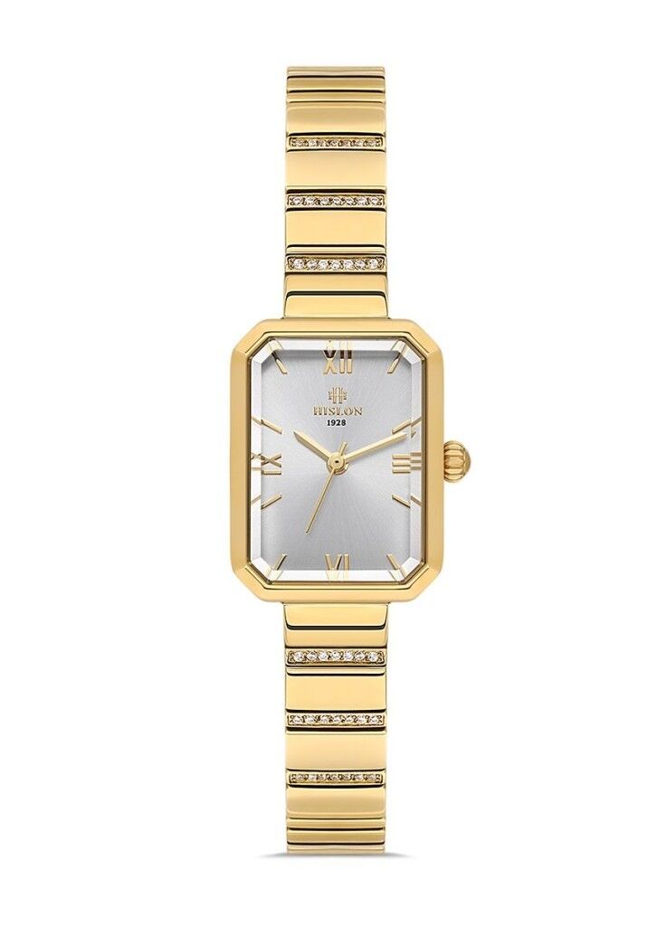 HISLON QL191G-02SG ALTIN KAPLAMA DİKDÖRTGEN KADIN KOL SAATİ