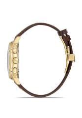 HISLON TM143G-02KG KAHVERENGİ DERİ KORDON SAFİR CAM ERKEK KOL SAATİ