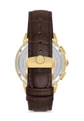 HISLON TM143G-02KG KAHVERENGİ DERİ KORDON SAFİR CAM ERKEK KOL SAATİ