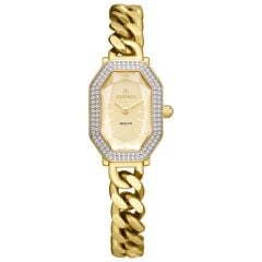 ESSENCE ES6952FE.110 ALTIN KAPLAMA DİKDÖRTGEN TAŞLI KADIN KOL SAATİ