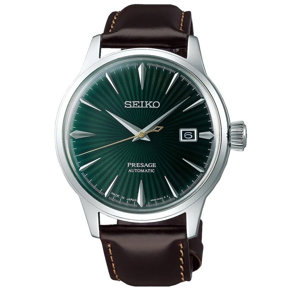 SEIKO PRESAGE SRPD37 PİLSİZ OTOMATİK YEŞİL KADRAN KAHVERENGİ DERİ KORDON ERKEK KOL SAATİ