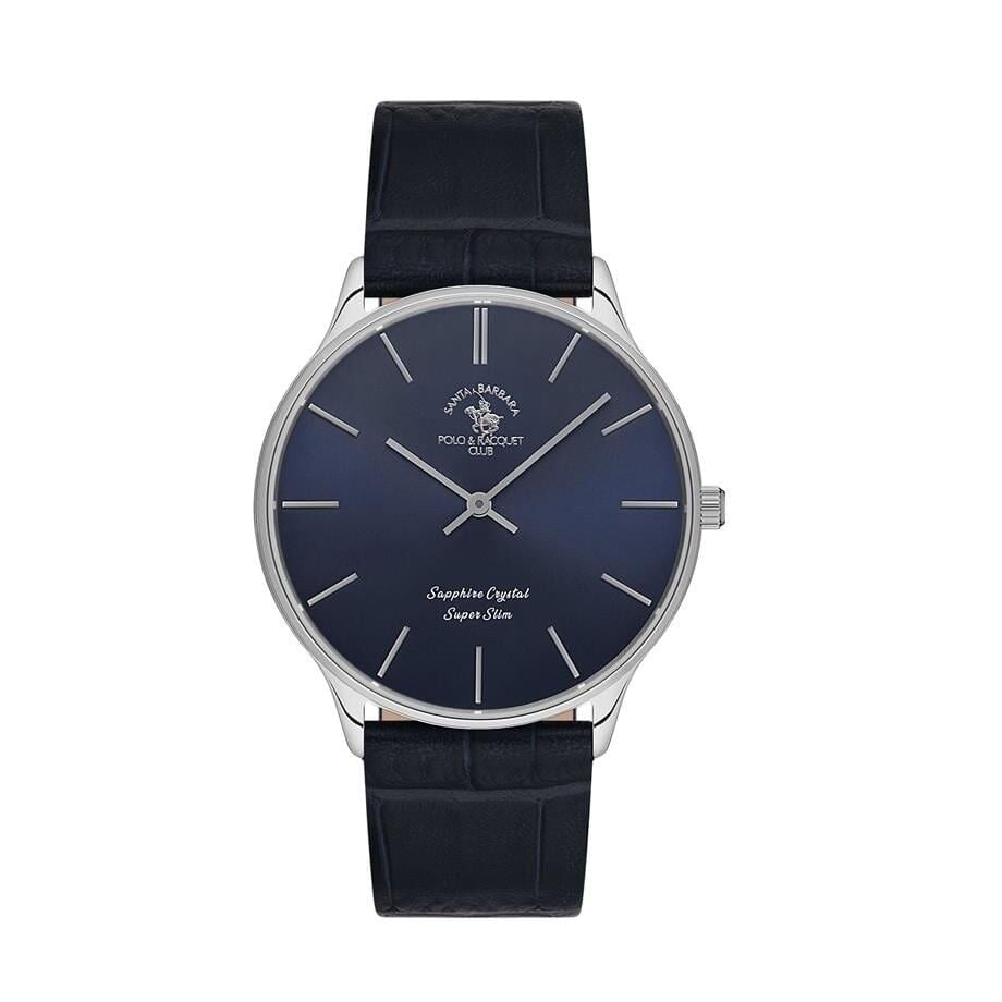 SANTA BARBARA POLO CLUB SB.1.10603-3 İNCE SLİM KASA SAFİR CAM DERİ KORDON ERKEK KOL SAATİ