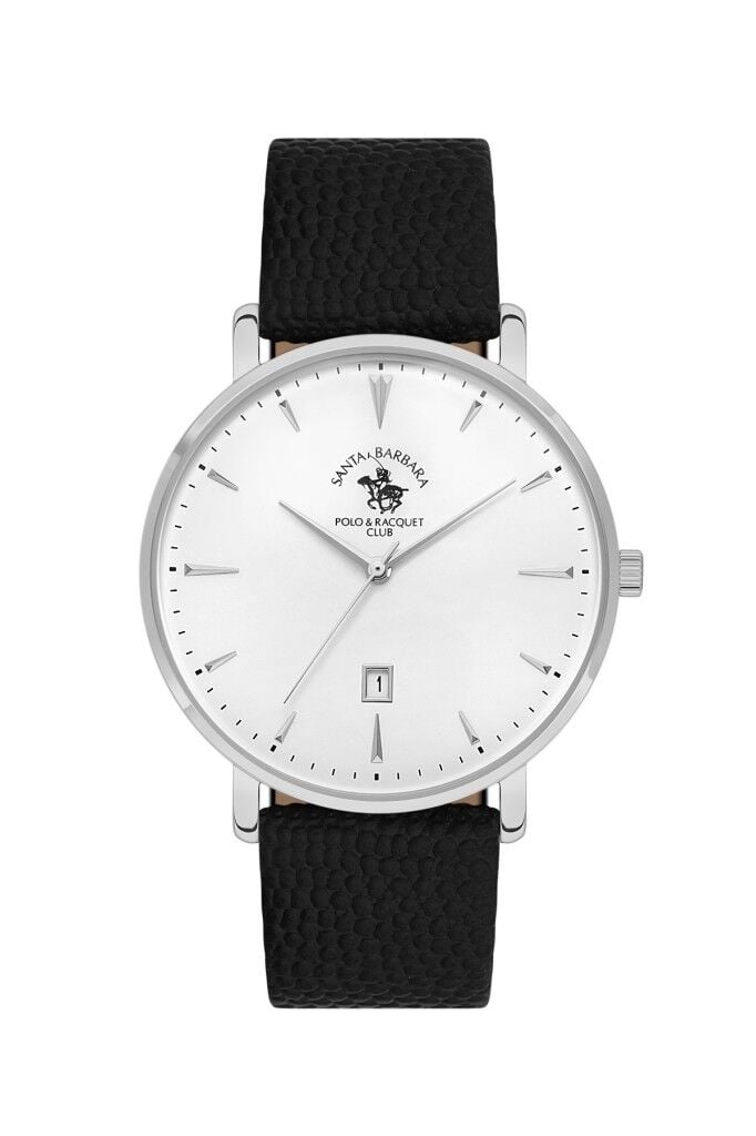 SANTA BARBARA POLO CLUB SB.8.10006-1 İNCE SLİM KASA SİYAH DERİ KORDON ERKEK KOL SAATİ